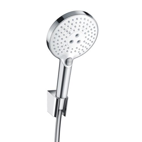 Hansgrohe-HG-Brausenset-Raindance-Select-S-120-PorterS-weiss-chr-1600mm-Brauseschlauch-26721400 gallery number 1